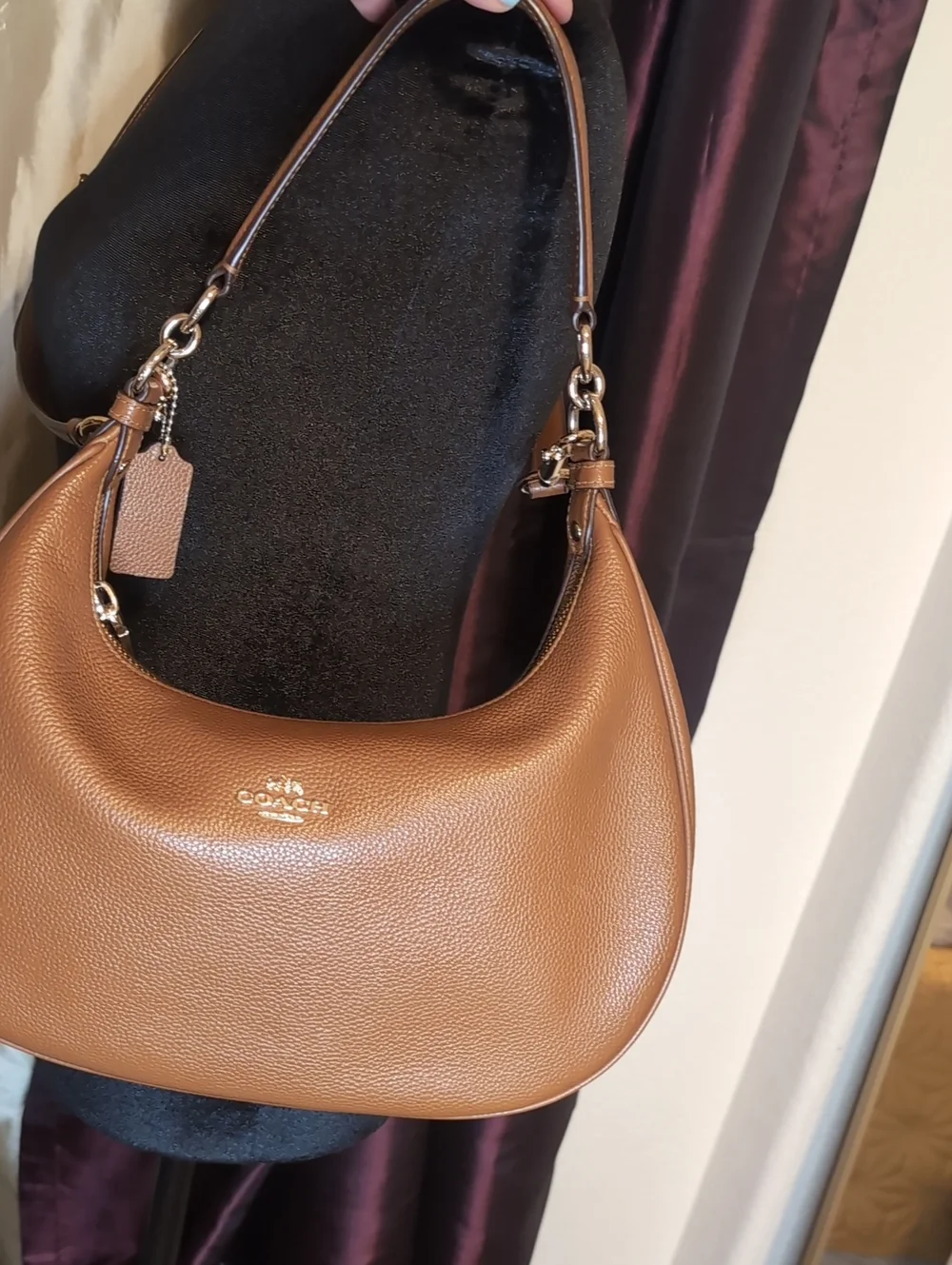 Coach Harley East West Hobo Bag Camel Brown Leather Shoulder Bag